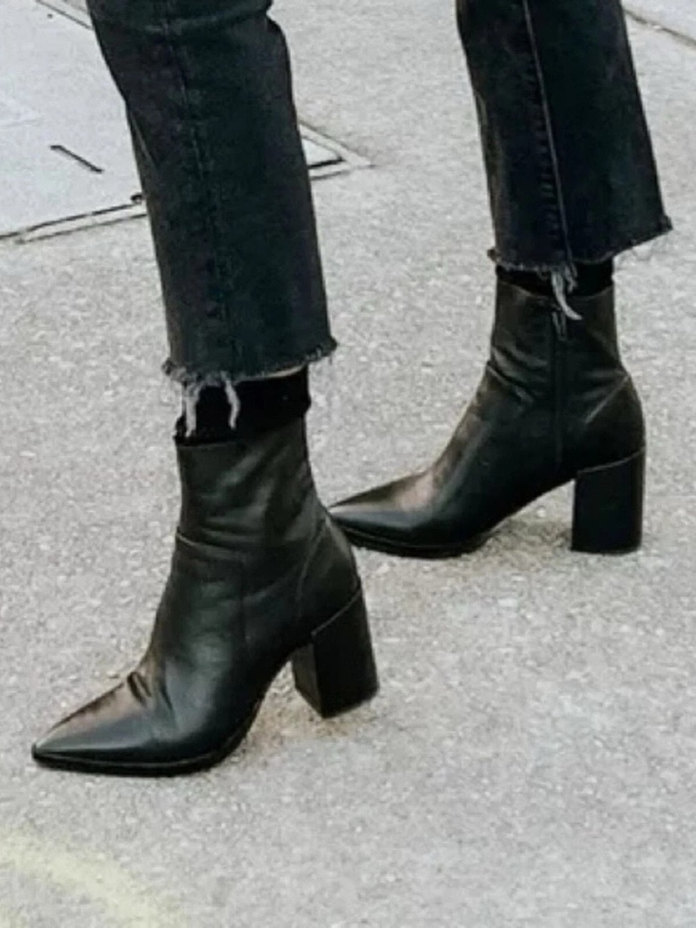 Tony Bianco Black Leather Brazen Luxe  Pointed Toe Booties Size 7.5 - Picture 2 of 15